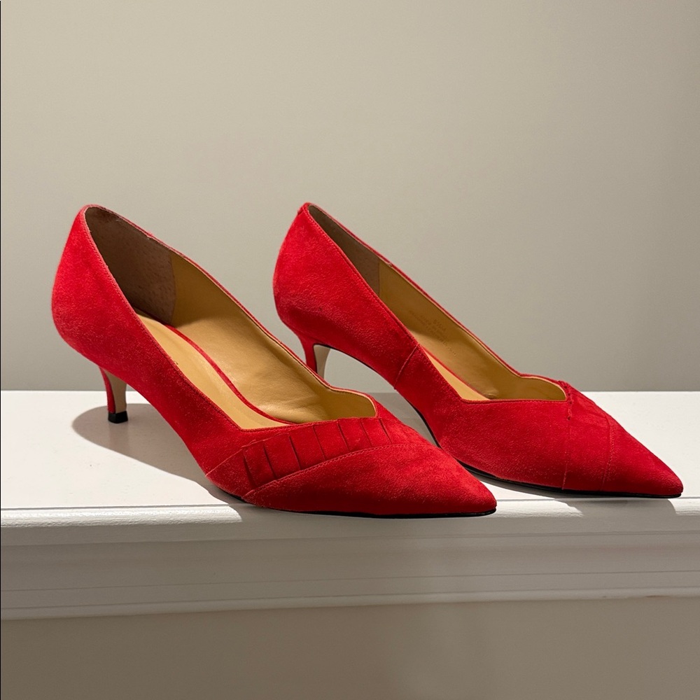 Talbots red suede heels. 8.5